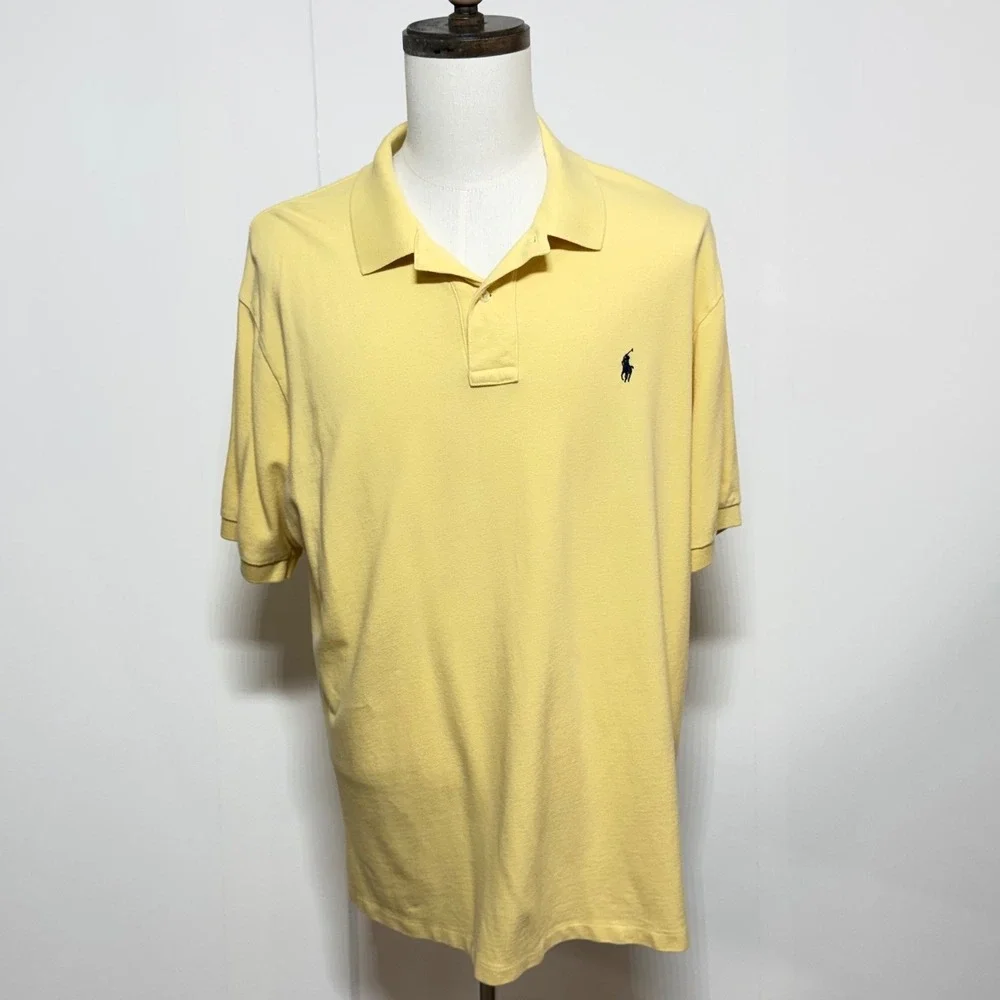 Polo Ralph Lauren Polo Shirt Mens XXL Yellow Short Sleeve Golf Preppy